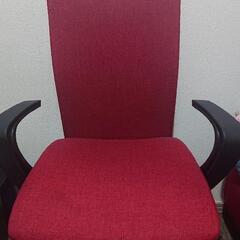 【椅子】オフィスチェア：赤色 