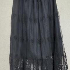 【透け感あり】スカート/Mサイズ/黒色