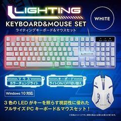 【新品未使用】ライティングキーボード&マウスセット　【カラーはホ...