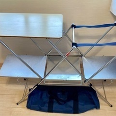 【美品】ユニフレーム　キッチンスタンドⅡ　センターラック　木製天板　収納袋　UNIFLAME