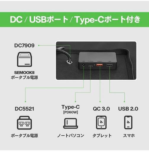 Semookii ソーラーパネル 100w 折り畳み ソーラーチャージャー Semookii ソーラーパネル 100w 折り畳み ソーラーチャージャー