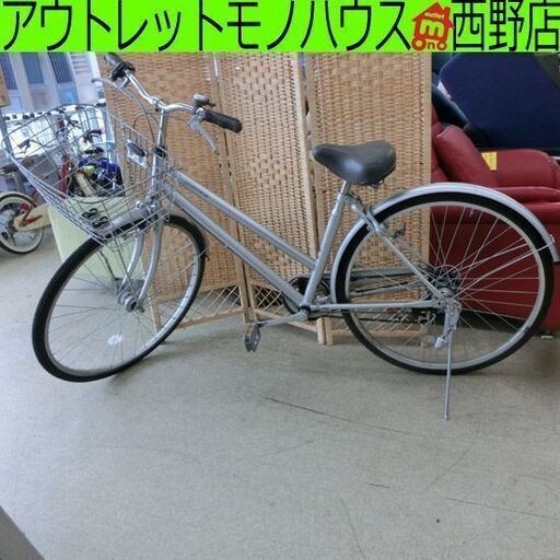 シティサイクル 27インチ MAGNIFAS 6段切替 シルバー 自転車 6段変速 SQE030437 札幌 西野店