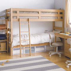 無印良品木製二段ベッド:オーク材突板