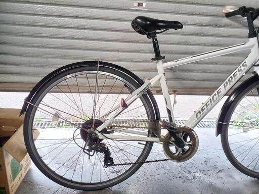 自転車中古 クロスバイク OFFICE PRESS 外装7段変速 手元レバーLED