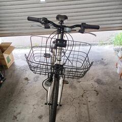 自転車中古　クロスバイク　OFFICE PRESS　外装7段変速　手元レバーLEDライト　カゴ鍵付き　タイヤ700×28C　フレームサイズ480