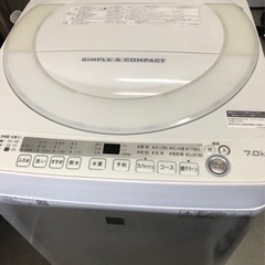 配送、設置可能です SHARP シャープ 洗濯機 ES-G7E5-KW 7kg 2018年 ②