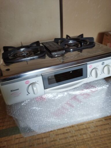 コンロ　都市ガス用　2口　片面焼きグリル付き