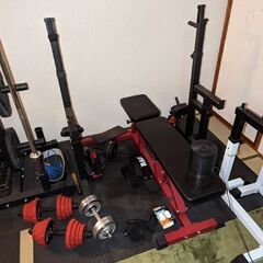 早いもの勝ち！総額30万円相当！ベンチプレス、スクワット、懸垂、ぶら下がり健康器具、ダンベル、引き取り限定