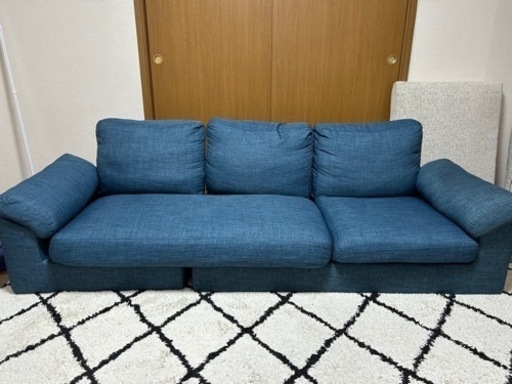 3人掛け カウチソファ ソファ ネイビーブルー allrisk.com.pe
