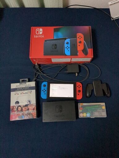 Nintendo Switch本体　バッテリー持続時間向上モデル　SDカードなど付属品