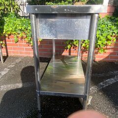 LIXIL/リクシル■sunwave/　ステンレス製作業台　引き出し付き　横90高さ頂点89　縦45  長野県、松本市　厨房機器