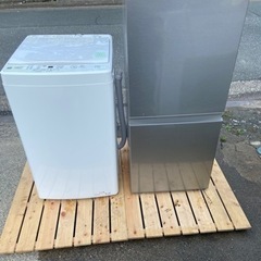 ① AQUA 洗濯機(2020年製)と冷蔵庫(2021年製)の2...