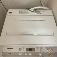 洗濯機 Panasonic 2019年製 6.0Kg