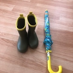 子供雨靴18㎝、傘セット売り