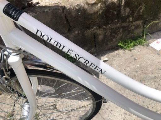 【リサイクルサービス八光】26インチ　DOUBLE SCREEN ホワイト　自転車　6段階変速ギア付