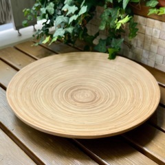 ★IKEA（イケア）★木製トレイ★大皿直径45cm★