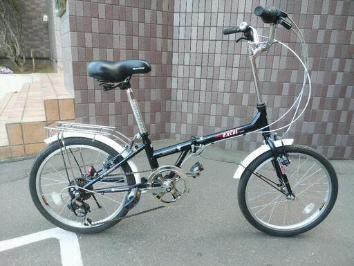 札幌市内配達無料！防犯登録込み。中古20インチ折りたたみ自転車。