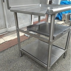 業務用 ソイルド 作業台 幅630×奥700×高さ850+150(mm) 調理台 バックガード付き 食洗機 JWE-580UA対応 大阪発 特注 食洗機用作業台