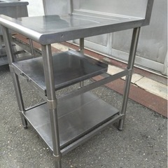 業務用 ソイルド 作業台 幅630×奥700×高さ850+150(mm) 調理台 バックガード付き 食洗機 JWE-580UA対応 大阪発 特注 食洗機用作業台