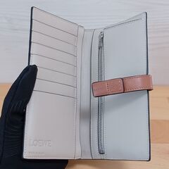 美品】ロエベ バーティルウォレットラージ(グレインカーフ) ローズ 