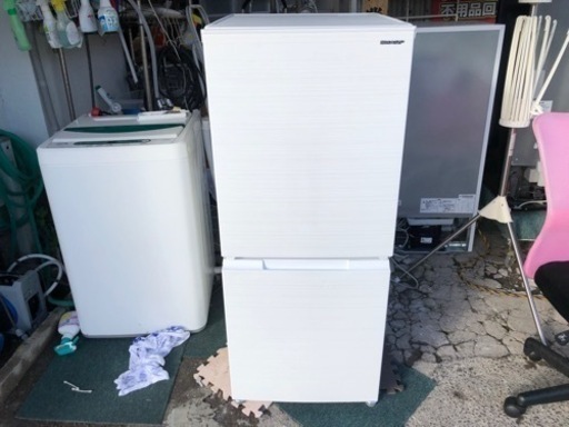 【リサイクルサービス八光】2021年製　シャープ　冷蔵庫 （152L・つけかえどっちもドア）SJ-D15G-W