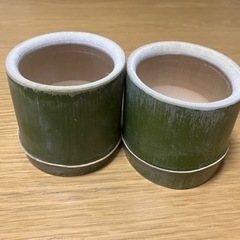 青竹のカップ　小物入れ　鉢植えにも？