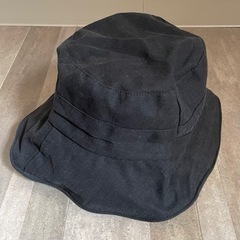 バケットハット 帽子 レディース UVカット つば広 遮光 ブラック