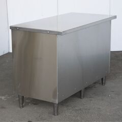 【ヤ取終了7/8】≪yt705ジ≫ 引出付キャビネット作業台 ステンレス 幅120 奥行60 調理テーブル 厨房/店舗/設備/ガレージ/収納 現状品 50513-10