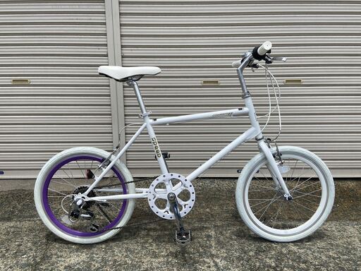 新品★未使用　ミニベロ　20インチ　シマノ6段ギア　ホワイトパープルリム
