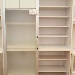 ☆ジモティ割あり☆ スライド扉食器棚 ホワイト H202×D48.5×W122