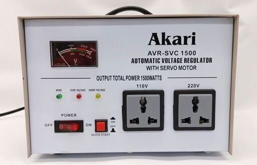 ジャンク扱い 通電のみ確認 Akari 変圧器 AVR-SVC1500 調整器 トランス ☆ 札幌市 豊平区 平岸