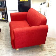 Francfranc(フランフラン) CHIK(チック) 布張りソファ 2人掛けソファー 天然木脚 ファブリック 赤★買取帝国 志木店