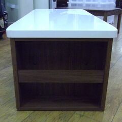 ニトリ  センターテーブル 幅120×奥50×高40.6㎝ ブラウン 茶 天板ホワイトエナメル BOX DAISY N 120CT デイジー ソファテーブル ローテーブル 家具 札幌 厚別店