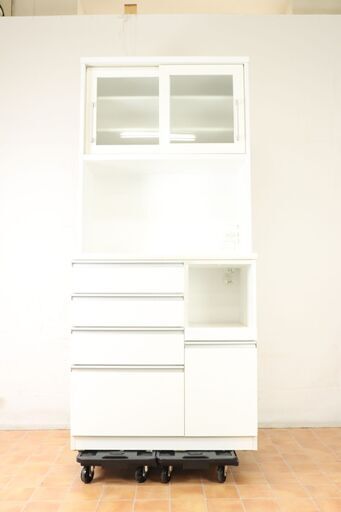 RML55 ニトリ キッチンボード 家具 収納具 食器棚 ホワイトカラー スライド収納