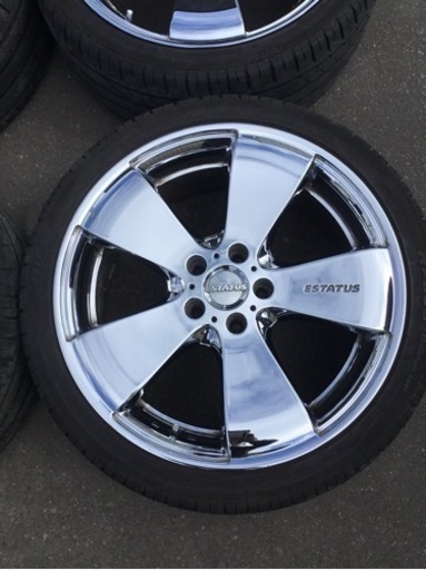 ベンチ 収納付 社外19インチ メッキアルミホイール 245/35R19 4本