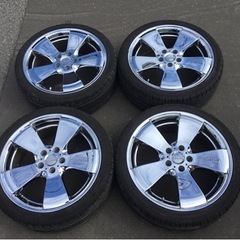 社外19インチ メッキアルミホイール 245/35R19 4本セット