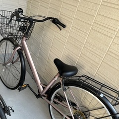 自転車　ママチャリ　ピンク　０円