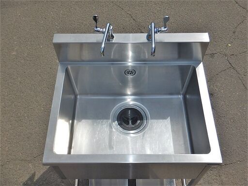 【ヤ取終了10/28】≪yt710ジ≫ tanico/タニコー ステンレス1槽シンク TRE-1S-75 バックガード付/蛇口2口SANEI製 店舗/ガレージ 現状品 50514-06 ≪yt710ジ≫ tanico/タニコー ステンレス1槽シンク TRE-1S-75 バック