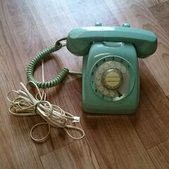 希少(グリーン)の電話機。ダイヤル式タイプⅡです。💮値下げしまし...