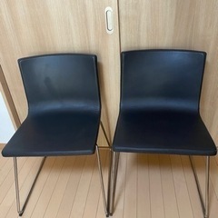 【ネット決済】IKEA 本革ダイニング椅子　2脚(注意事項有) ...