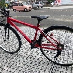27インチクロスバイク】6段変速 フロントバスケット付 通勤通学にも