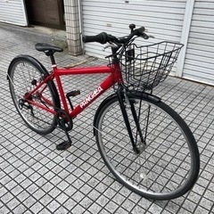 27インチクロスバイク】6段変速 フロントバスケット付 通勤通学にも