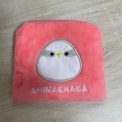 シマエナガ 刺繍ポーチ　ピンク