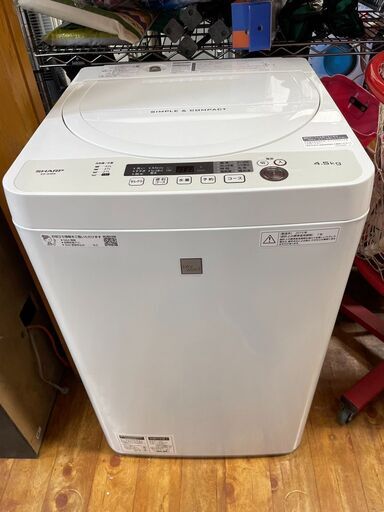 ☆SHARP シャープ 4.5kg 洗濯機 ES-G4E6 2019年製 分解洗浄済み