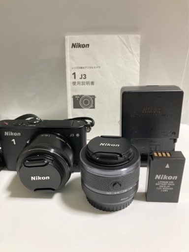 【取引済】高性能ミラーレス一眼レフ　デジカメ　Nikon 1 J3 レンズ2本付　初心者オススメ