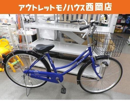 オンラインショップ 丸石サイクル 26インチ自転車 ブルー 荷台・カギ シティサイクル その他