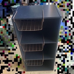 3段　カラーボックス　ブラック　棚　シェルフ