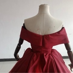 ウエディング カラードレス 赤 パニエ付き