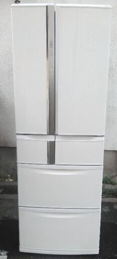 三菱 6ドア冷凍冷蔵庫 MR-R47Z-W 465L 左開き ホワイト15年製 配送無料
