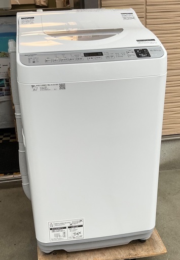 【RKGSE-015】特価！シャープ/SHARP/5kgタテ型洗濯乾燥機/ES-TX5E-S/中古品/2021年製/当社より近隣地域無料配達